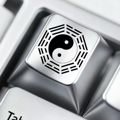 Traditional Chinese Bagua Pattern Metal Keycaps Cool R4 1u Esc Key Personalized Keycap for MX Mechanical Keyboards