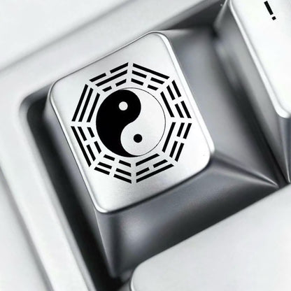 Traditional Chinese Bagua Pattern Metal Keycaps Cool R4 1u Esc Key Personalized Keycap for MX Mechanical Keyboards