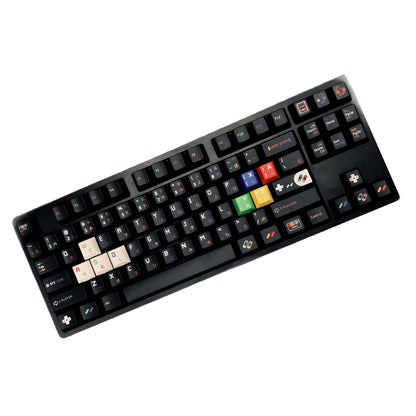 142 Keys Childlike Black Theme Five Sides Dye Sub PBT Cherry Profile Keycaps for 61/84/87/104/108 MX Mechanical Keyboards