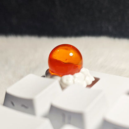 YMDK Dragon Ball Design Resin 3D Creative Personalized 1u Esc Key R4 Shine Through Keycaps for MX Mechanical Keyboards