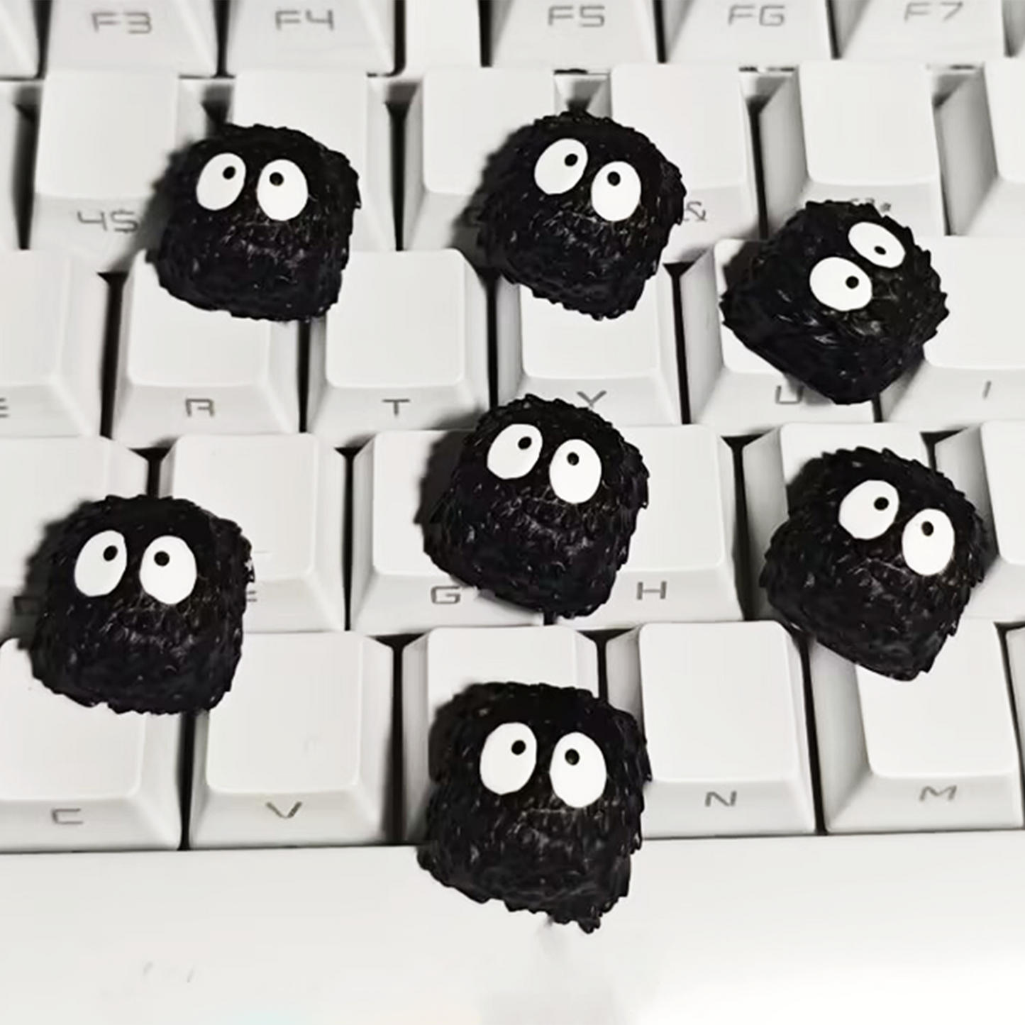 YMDK Black Coal Ball Novelty Keycap Personalized Handmade Resin Creativity Custom Keycaps for MX Mechanical Keyboards