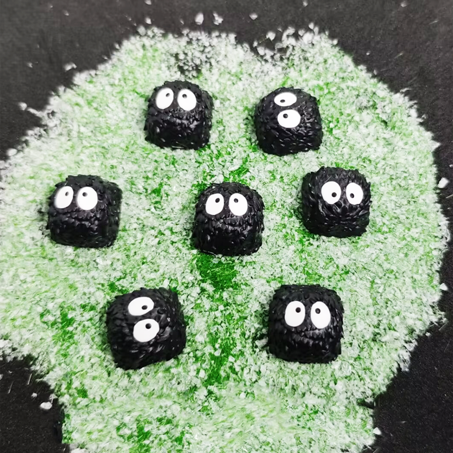 YMDK Black Coal Ball Novelty Keycap Personalized Handmade Resin Creativity Custom Keycaps for MX Mechanical Keyboards
