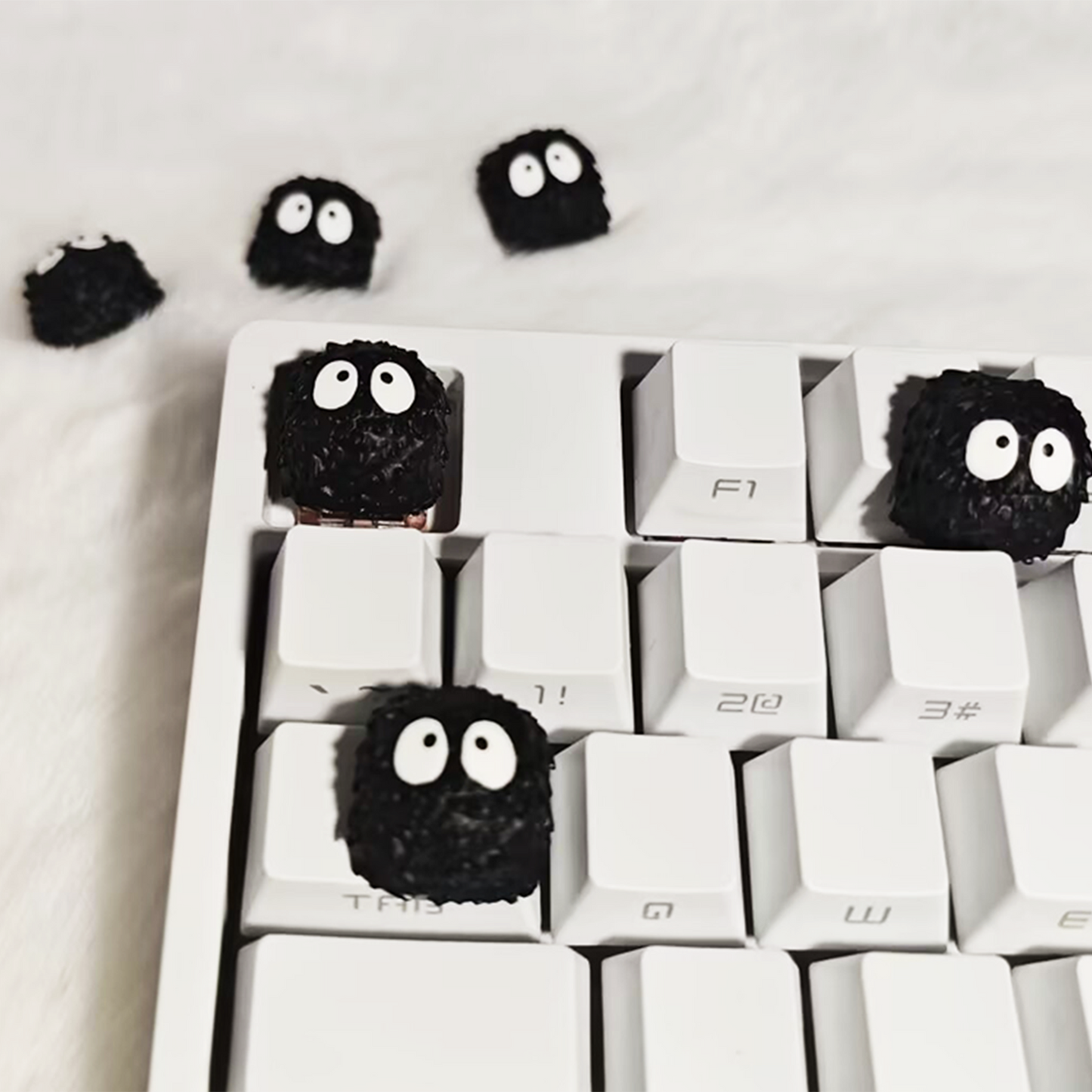 YMDK Black Coal Ball Novelty Keycap Personalized Handmade Resin Creativity Custom Keycaps for MX Mechanical Keyboards