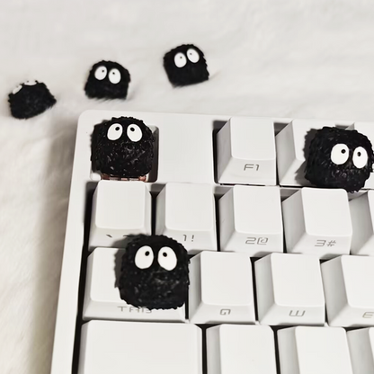 YMDK Black Coal Ball Novelty Keycap Personalized Handmade Resin Creativity Custom Keycaps for MX Mechanical Keyboards