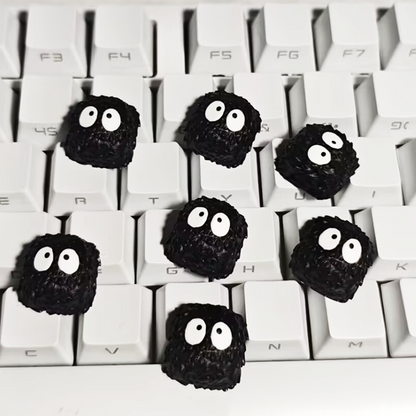 YMDK Black Coal Ball Novelty Keycap Personalized Handmade Resin Creativity Custom Keycaps for MX Mechanical Keyboards