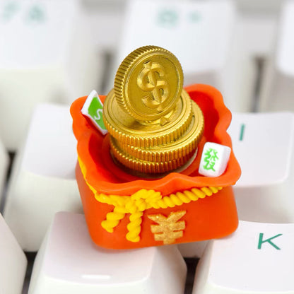 YMDK 1pcs Rotatable "Make Big Money" Theme Personalized Keycaps Creative Esc Keys Resin Keycap for MX Mechanical Keyboards