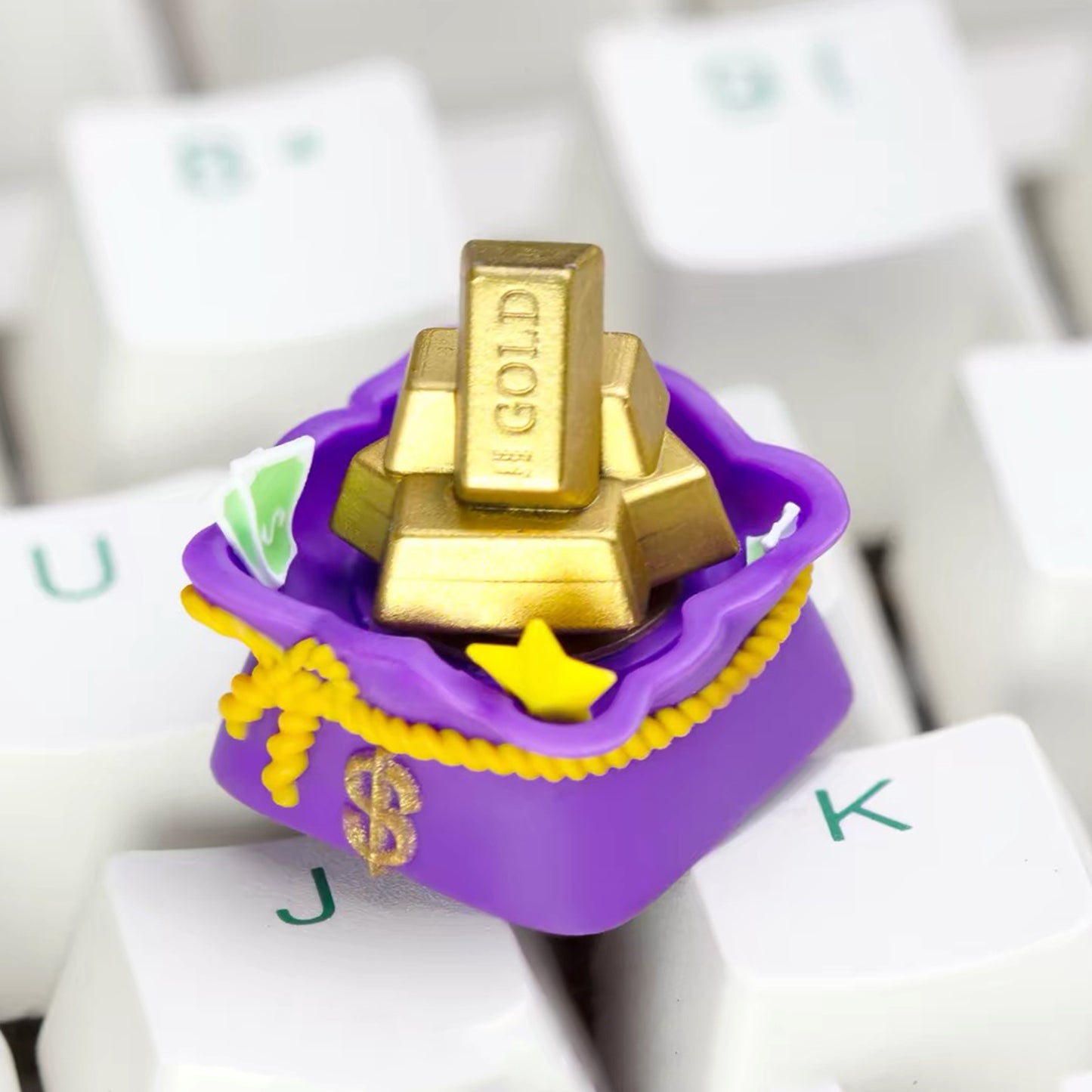 YMDK 1pcs Rotatable "Make Big Money" Theme Personalized Keycaps Creative Esc Keys Resin Keycap for MX Mechanical Keyboards
