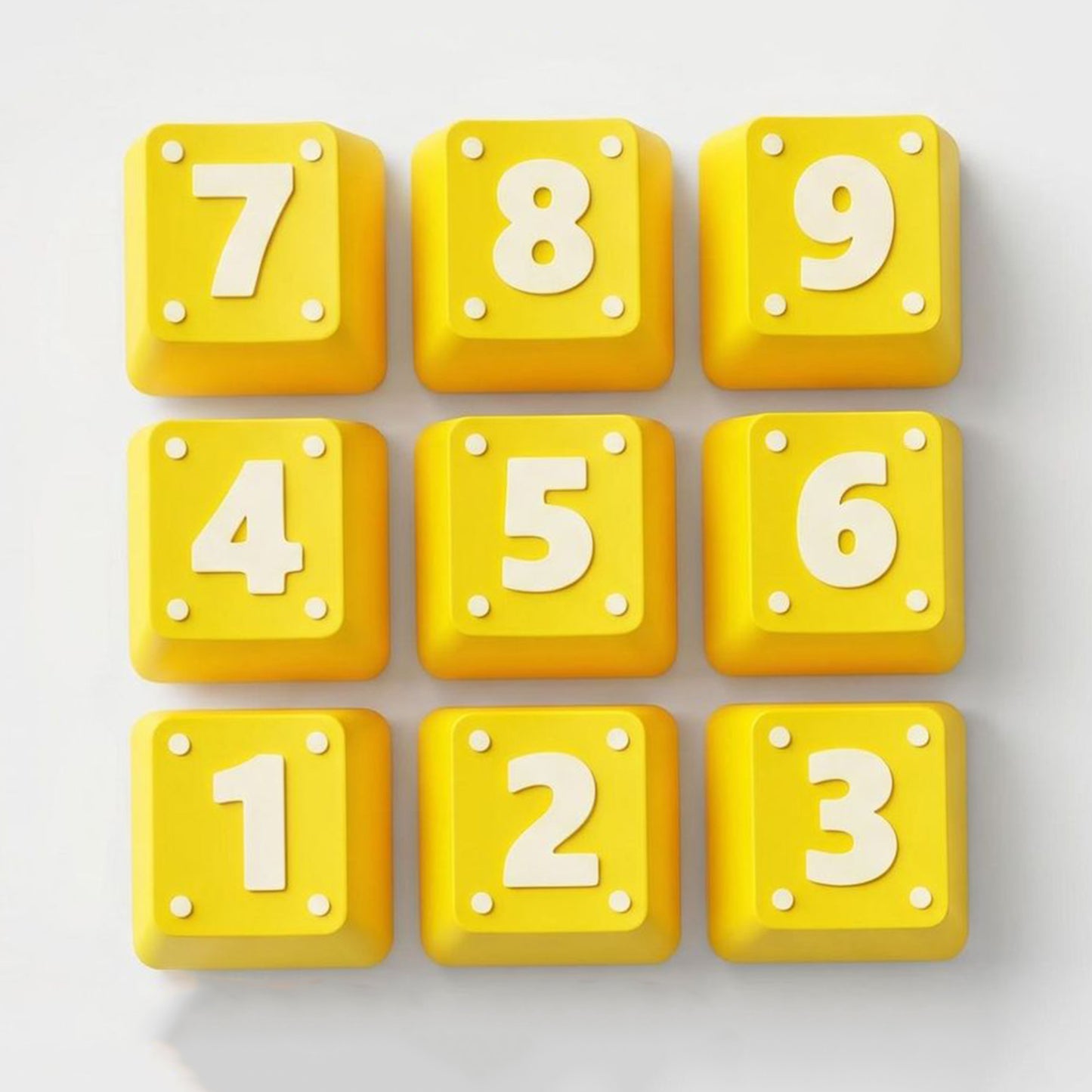 YMDK Cute Cartoon Yellow Number Area 1-9 Keys PLA Material Creative 9pcs Keycaps for MX Mechanical Keyboards
