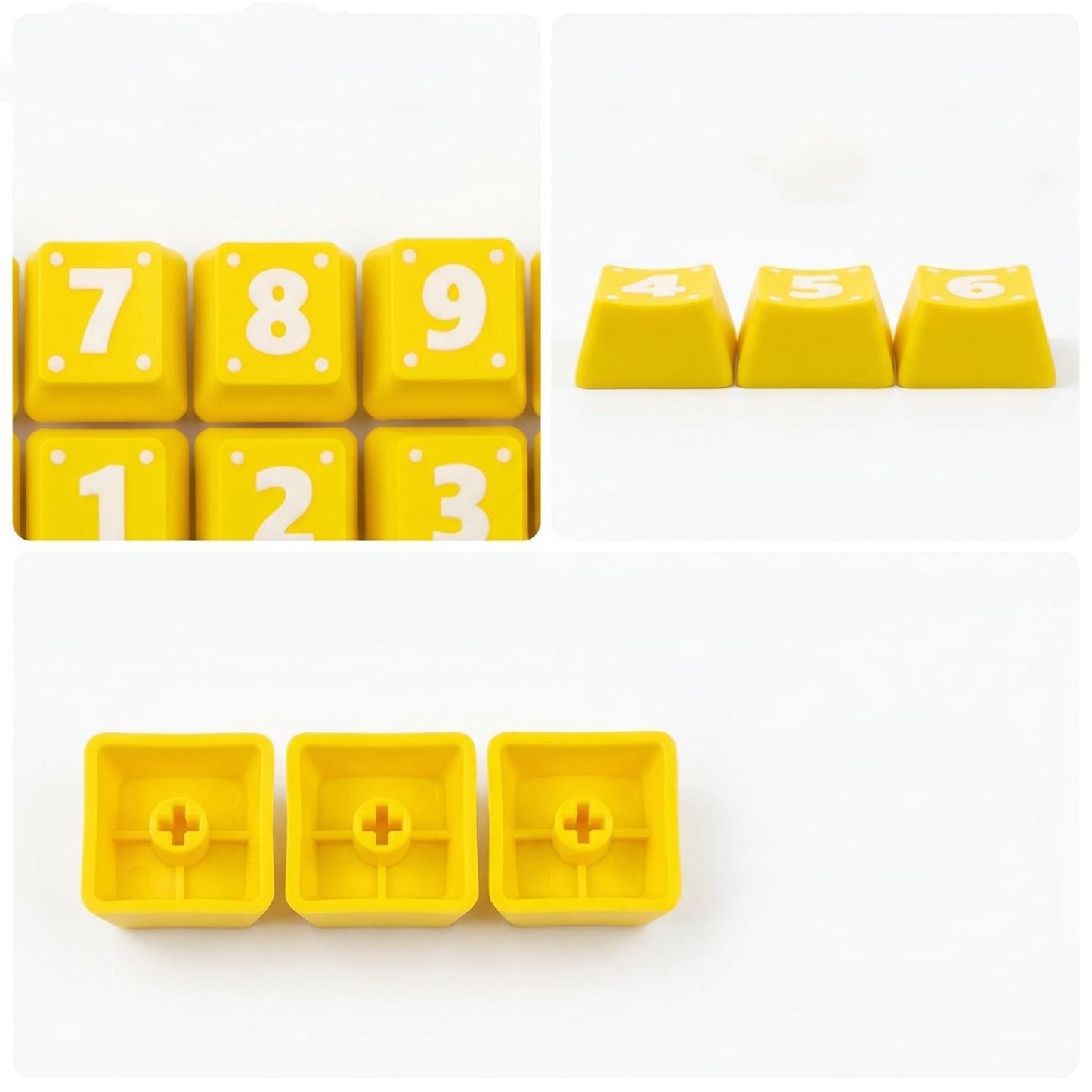 YMDK Cute Cartoon Yellow Number Area 1-9 Keys PLA Material Creative 9pcs Keycaps for MX Mechanical Keyboards