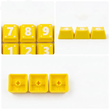 YMDK Cute Cartoon Yellow Number Area 1-9 Keys PLA Material Creative 9pcs Keycaps for MX Mechanical Keyboards