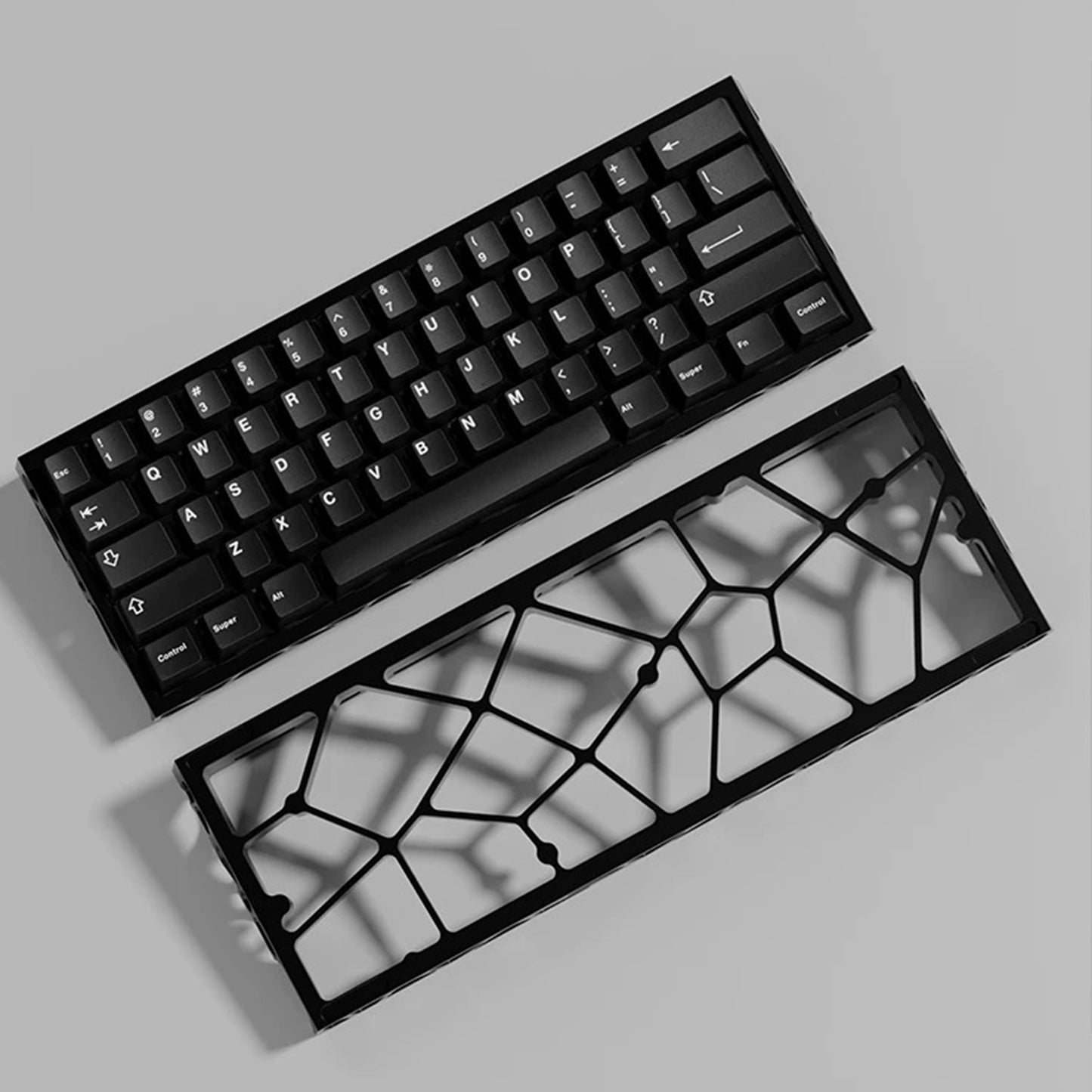 YMDK 60% Hollow60 GH60 Aluminum Case For Wooting60HE Poker2 Pok3r DZ60 YD60MQ GK61 GK64 DK64 Similar to Holy60