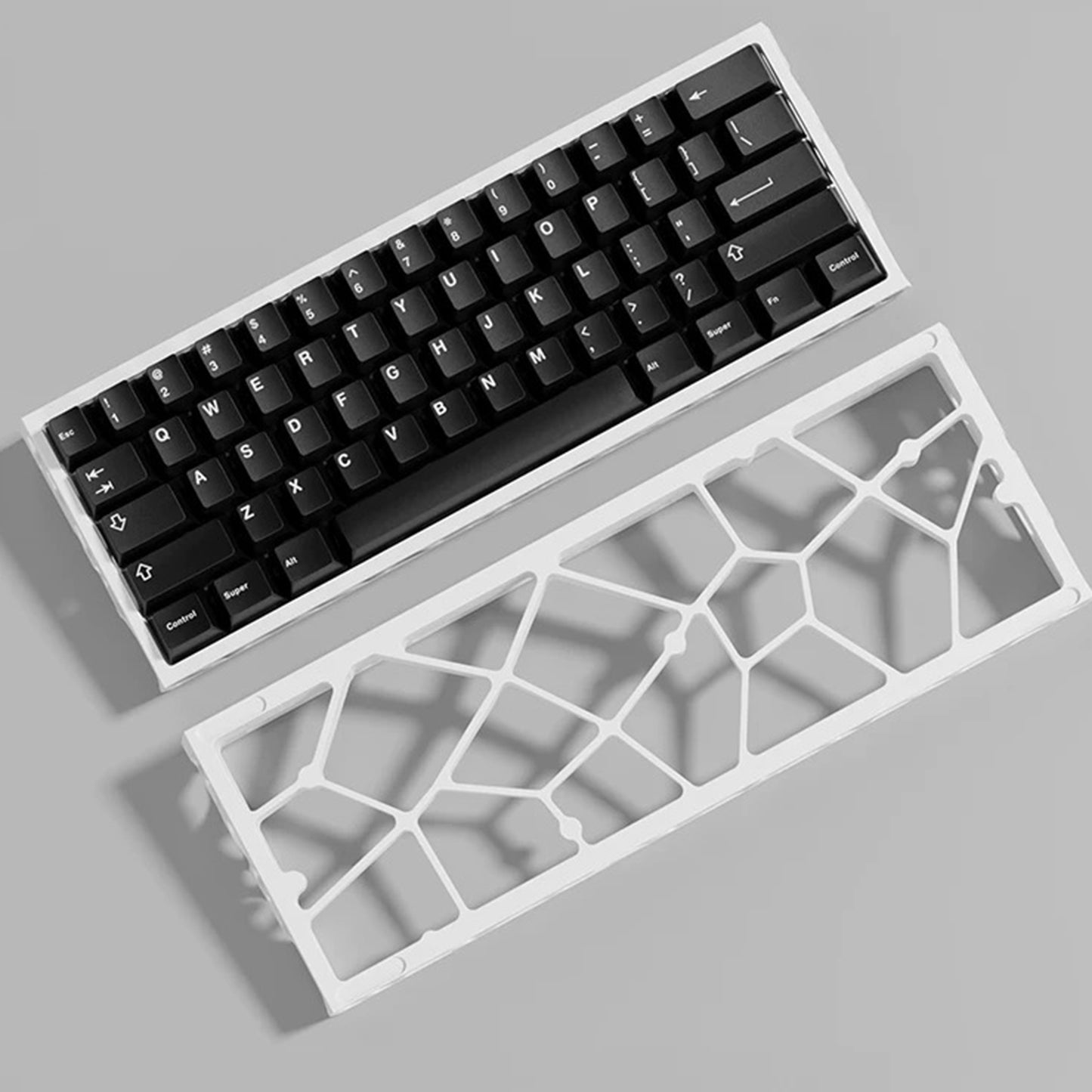 YMDK 60% Hollow60 GH60 Aluminum Case For Wooting60HE Poker2 Pok3r DZ60 YD60MQ GK61 GK64 DK64 Similar to Holy60