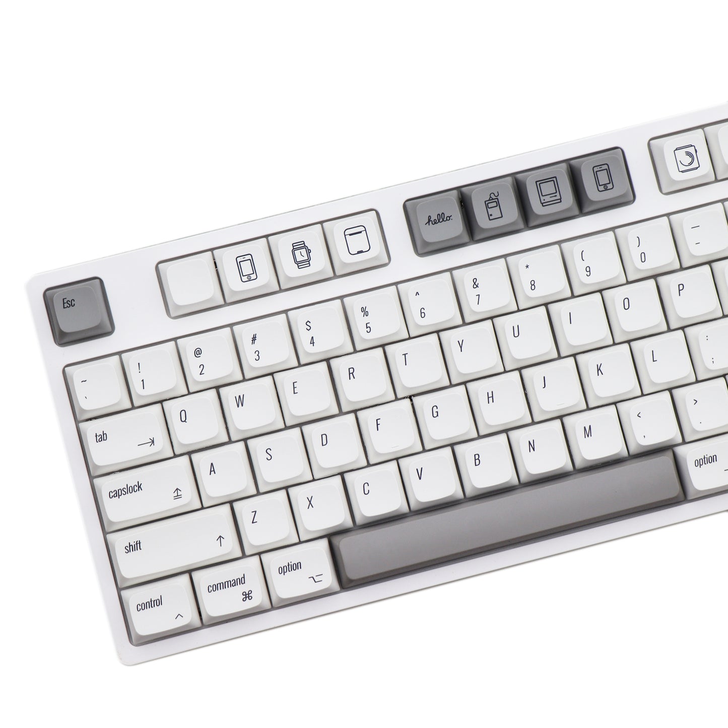 YMDK 139 Mac Keycaps Cherry XDA v2 Profile Normcore Style Gray White Dye Sub PBT White For 104 TKL 60% 96 84 68 64 MX Switches Keyboard