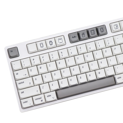 YMDK 139 Mac Keycaps Cherry XDA v2 Profile Normcore Style Gray White Dye Sub PBT White For 104 TKL 60% 96 84 68 64 MX Switches Keyboard