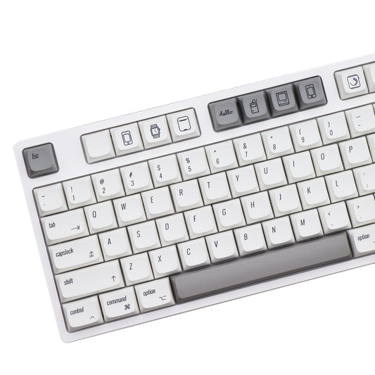 YMDK 139 Mac Keycaps Cherry XDA v2 Profile Normcore Style Gray White Dye Sub PBT White For 104 TKL 60% 96 84 68 64 MX Switches Keyboard