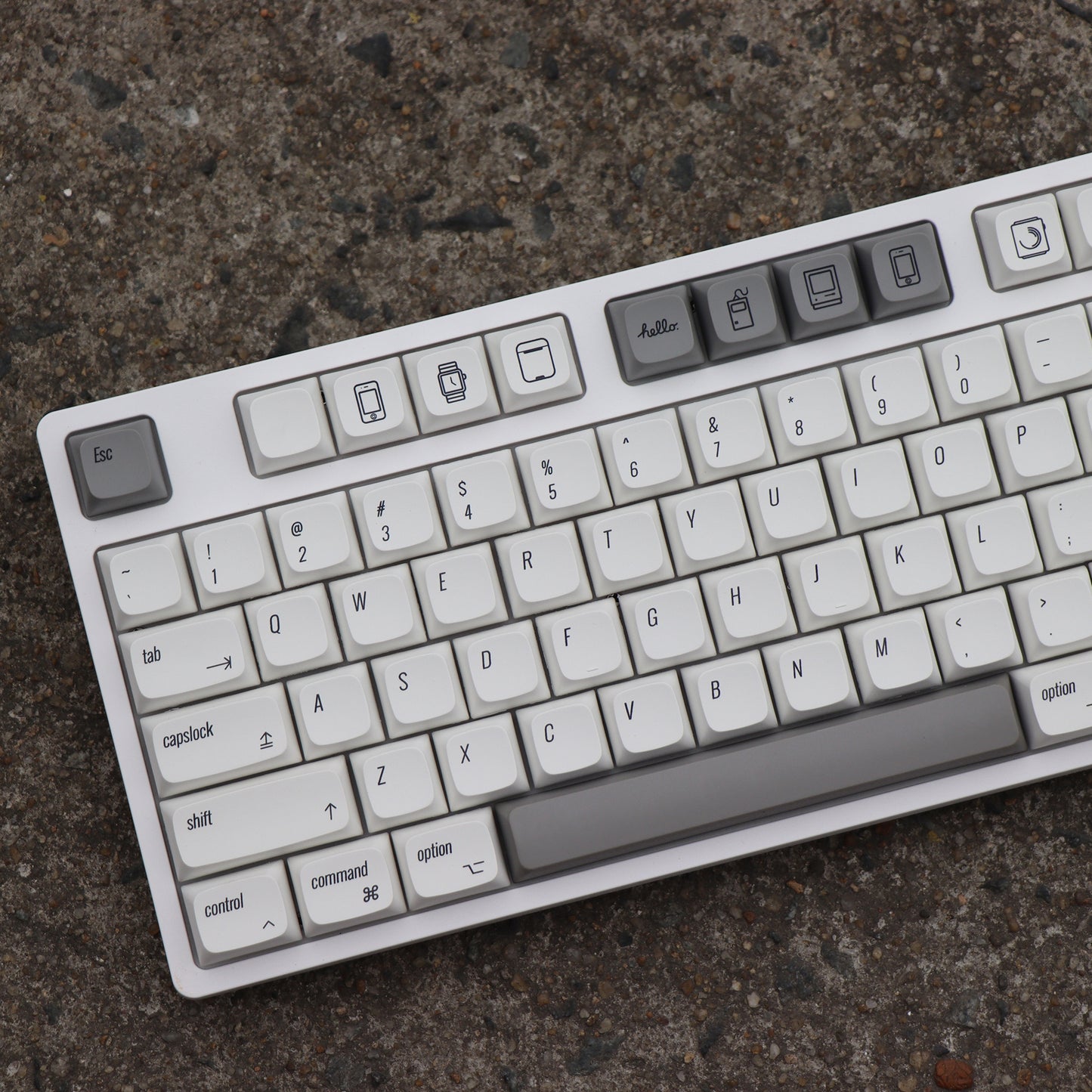 YMDK 139 Mac Keycaps Cherry XDA v2 Profile Normcore Style Gray White Dye Sub PBT White For 104 TKL 60% 96 84 68 64 MX Switches Keyboard