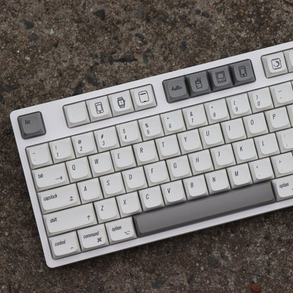 YMDK 139 Mac Keycaps Cherry XDA v2 Profile Normcore Style Gray White Dye Sub PBT White For 104 TKL 60% 96 84 68 64 MX Switches Keyboard