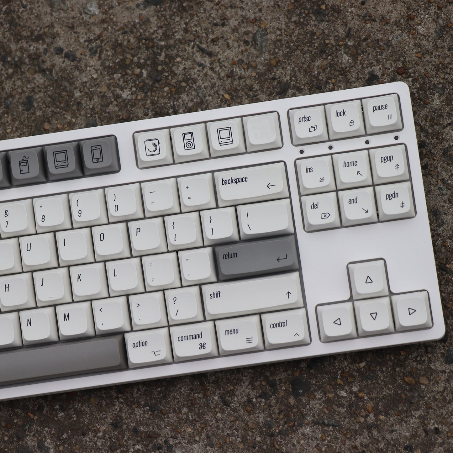 YMDK 139 Mac Keycaps Cherry XDA v2 Profile Normcore Style Gray White Dye Sub PBT White For 104 TKL 60% 96 84 68 64 MX Switches Keyboard