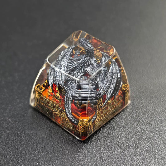 YMDK Dragon Resin Personalized Keycaps 1u R4 Novel Cool Key Caps for MX Mechanical Keyboards