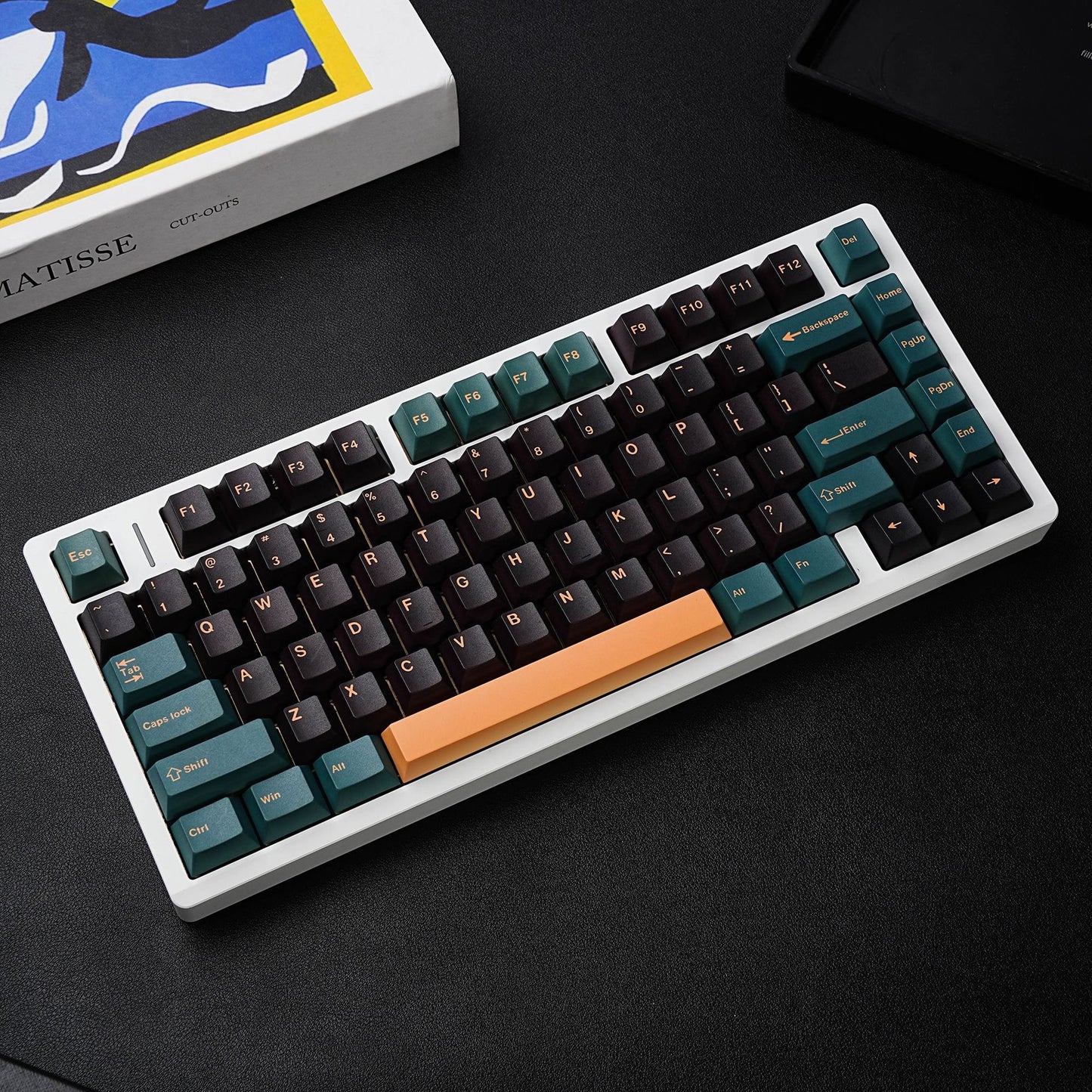 YMDK 143 Keys Mars Green Cherry Profile Keycaps English Russian German Spanish French PBT Dye Sub Keycap For MX Mechanical Keyboards