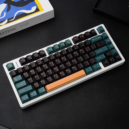 YMDK 143 Keys Mars Green Cherry Profile Keycaps English Russian German Spanish French PBT Dye Sub Keycap For MX Mechanical Keyboards