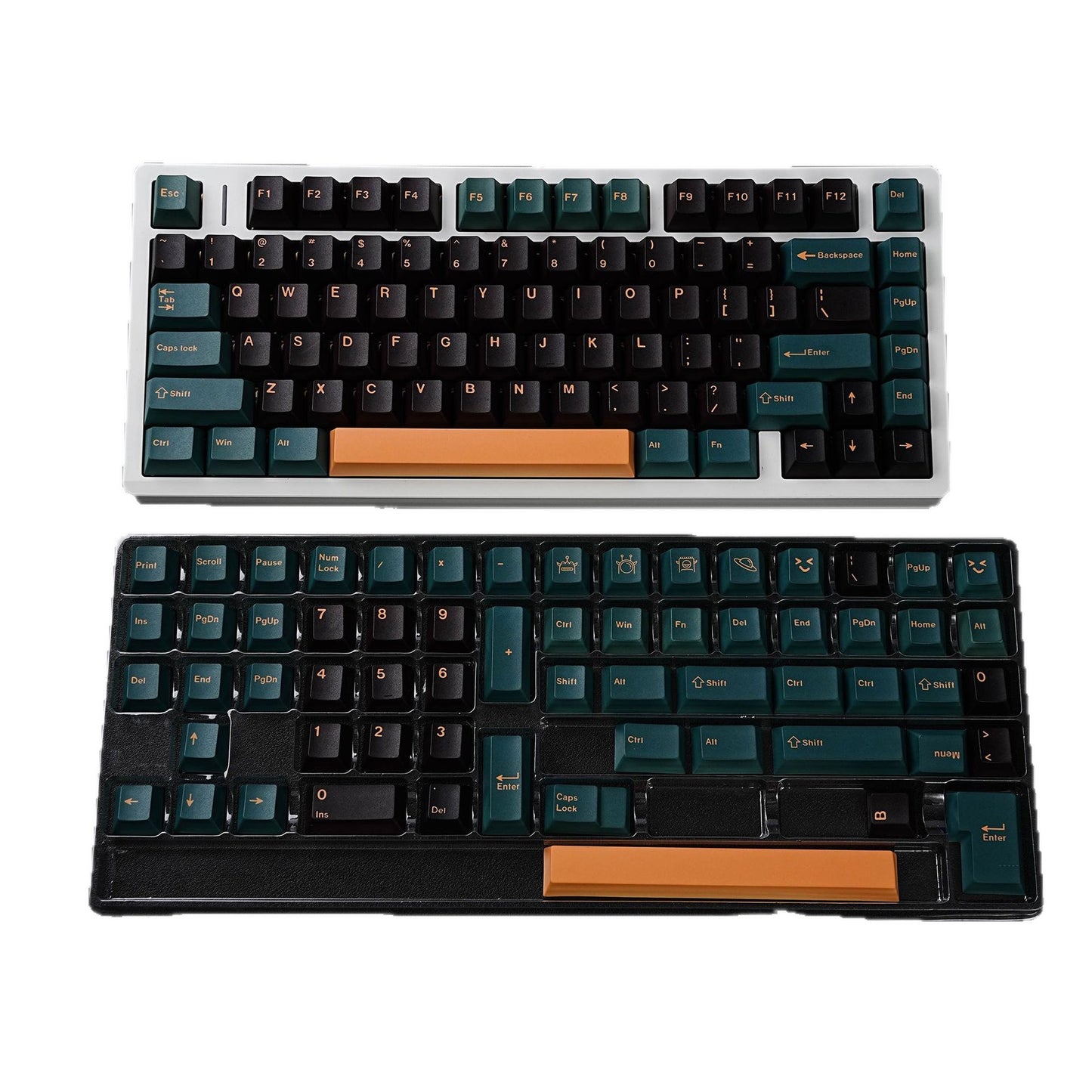 YMDK 143 Keys Mars Green Cherry Profile Keycaps English Russian German Spanish French PBT Dye Sub Keycap For MX Mechanical Keyboards