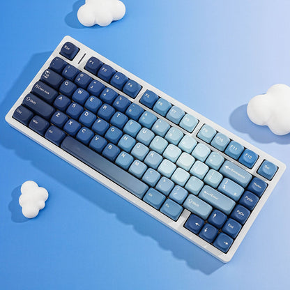 YMDK 130 Keys Ocean Heart Theme MOA Profile English Russian French German Spanish PBT Dye Sub Keycaps for MX Mechanical Keyboards
