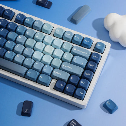 YMDK 130 Keys Ocean Heart Theme MOA Profile English Russian French German Spanish PBT Dye Sub Keycaps for MX Mechanical Keyboards