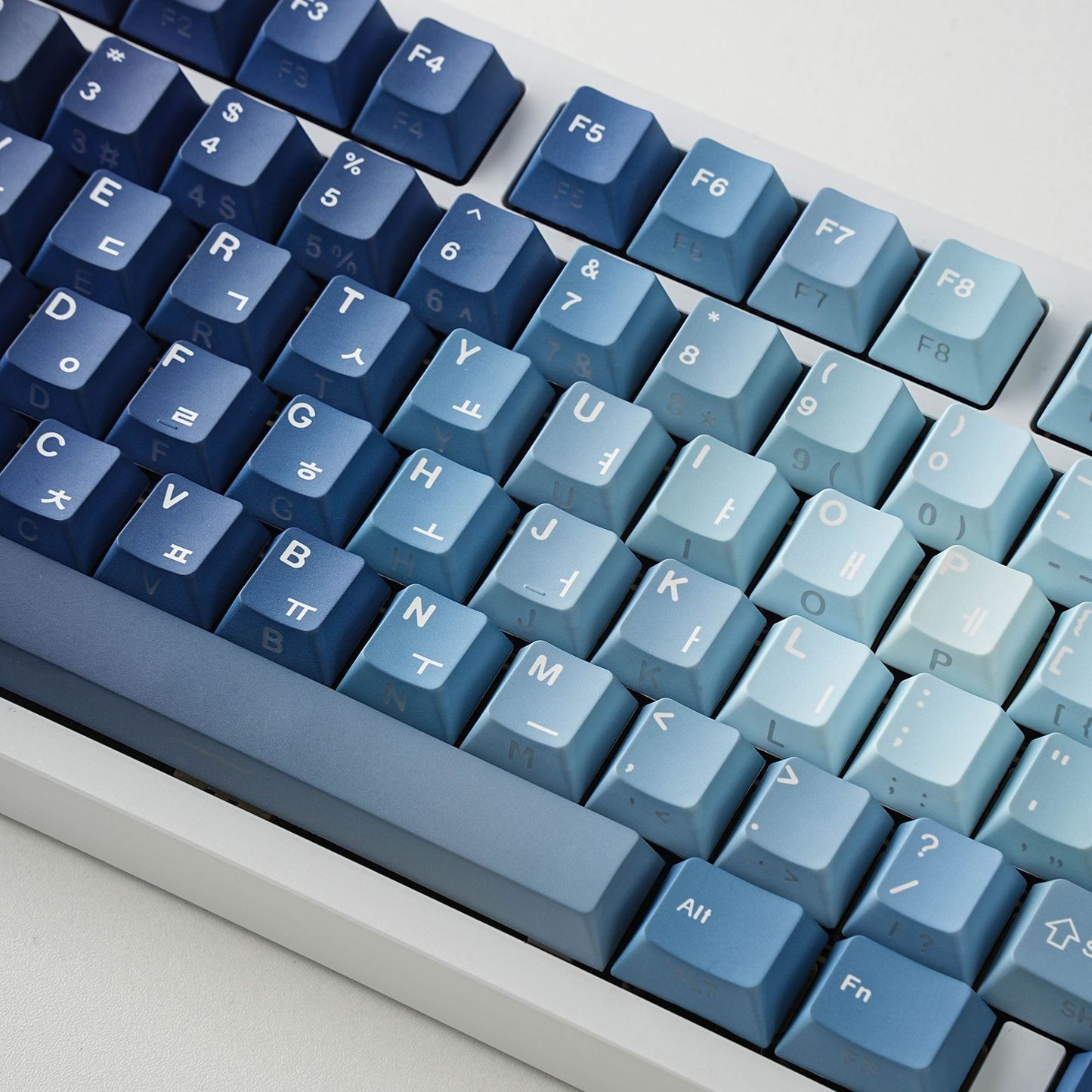 YMDK 132 keys Ocean Heart Dye Sub Sidelit Cherry Profile English German French Spanish Russian Keycaps for 61/84/87/96/100/104/108 MX Mechanical Keyboard
