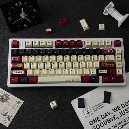 YMDK 143 Keys Gameboy Cherry Profile Keycaps English Russian German Spanish French PBT Dye Sub Keycap For MX Mechanical Keyboards