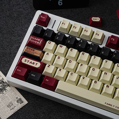 YMDK 143 Keys Gameboy Cherry Profile Keycaps English Russian German Spanish French PBT Dye Sub Keycap For MX Mechanical Keyboards