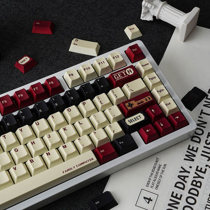 YMDK 143 Keys Gameboy Cherry Profile Keycaps English Russian German Spanish French PBT Dye Sub Keycap For MX Mechanical Keyboards