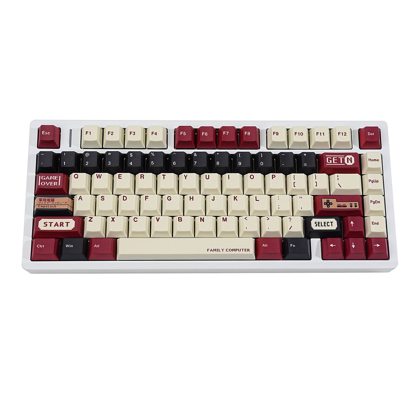 YMDK 143 Keys Gameboy Cherry Profile Keycaps English Russian German Spanish French PBT Dye Sub Keycap For MX Mechanical Keyboards
