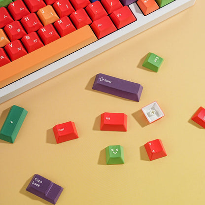 YMDK 143 Keys GMK Color Theme Cherry Profile English Russian German Spanish French PBT Dye Sub Keycap For MX Mechanical Keyboards