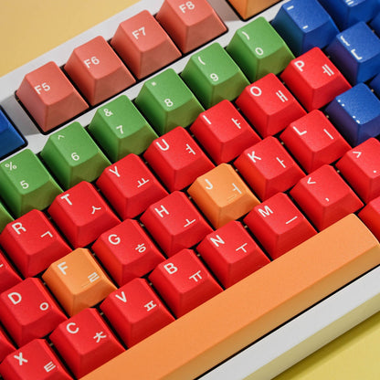 YMDK 143 Keys GMK Color Theme Cherry Profile English Russian German Spanish French PBT Dye Sub Keycap For MX Mechanical Keyboards