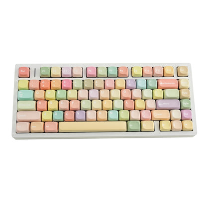 YMDK 130 Keys Cute Jelly MOA Profile Macarons English Russian French German Spanish PBT Dye Sub Keycaps for MX Mechanical Keyboards