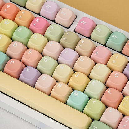 YMDK 130 Keys Cute Jelly MOA Profile Macarons English Russian French German Spanish PBT Dye Sub Keycaps for MX Mechanical Keyboards