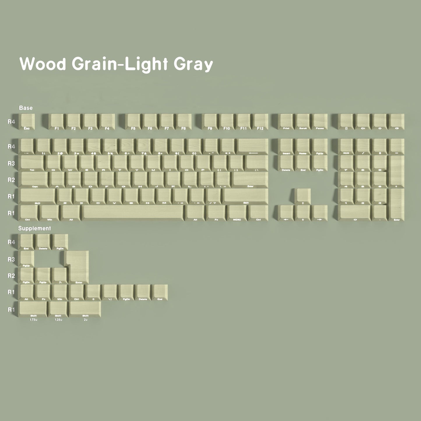YMDK 128 Keys Wood Grain Keycaps Sidelit Shine Through Cherry Profile PBT Keycap for 61/84/87/104/108 MX Mechanical Keyboards