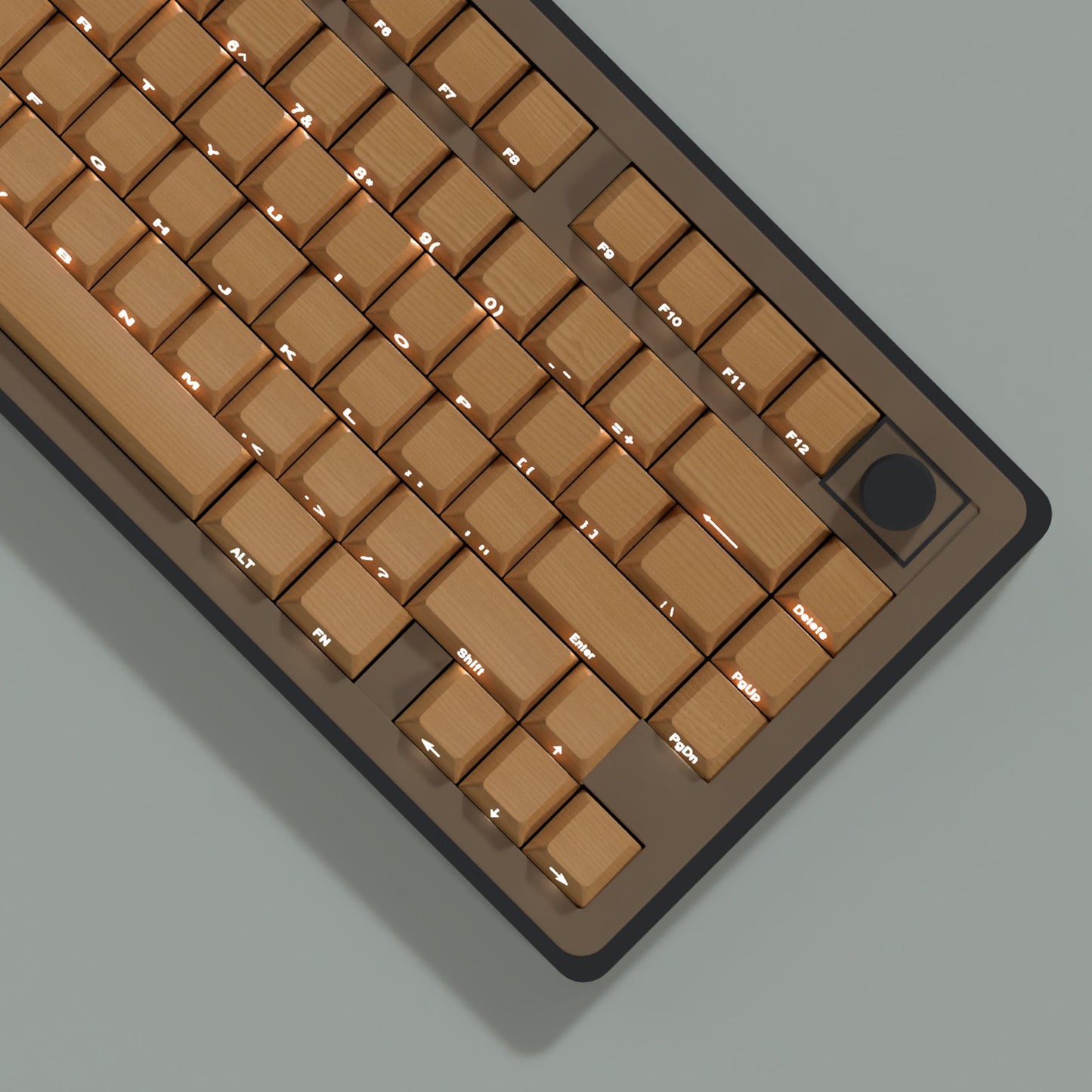 YMDK 128 Keys Wood Grain Keycaps Sidelit Shine Through Cherry Profile PBT Keycap for 61/84/87/104/108 MX Mechanical Keyboards