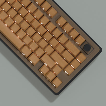 YMDK 128 Keys Wood Grain Keycaps Sidelit Shine Through Cherry Profile PBT Keycap for 61/84/87/104/108 MX Mechanical Keyboards