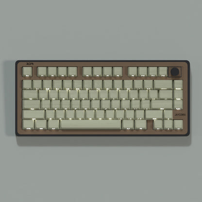 YMDK 128 Keys Wood Grain Keycaps Sidelit Shine Through Cherry Profile PBT Keycap for 61/84/87/104/108 MX Mechanical Keyboards
