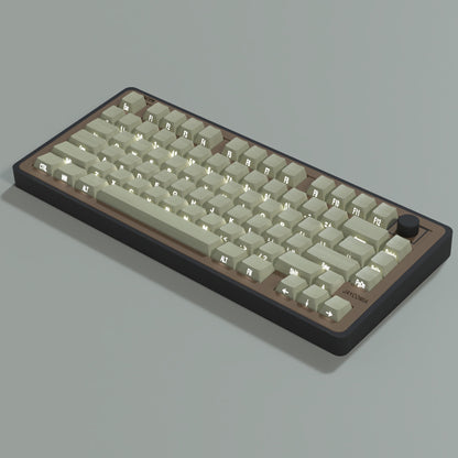 YMDK 128 Keys Wood Grain Keycaps Sidelit Shine Through Cherry Profile PBT Keycap for 61/84/87/104/108 MX Mechanical Keyboards