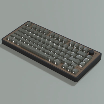 YMDK 128 Keys Wood Grain Keycaps Sidelit Shine Through Cherry Profile PBT Keycap for 61/84/87/104/108 MX Mechanical Keyboards