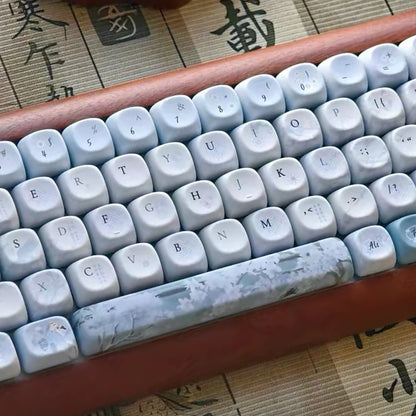 YMDK 135 Keys Fallen Plum Frost Theme Chinese Style MOA Profile PBT Dye Sub Keycaps for 61/68/75/84/96/100/104 MX Mechanical Keyboard