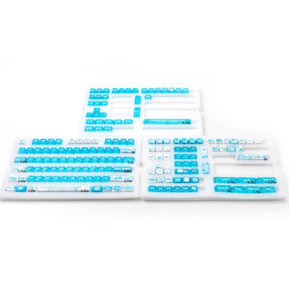 YMDK 172 Keys Soft Fresh Theme Blue Purple Cherry Profile PBT+PC Dye Sub UV Keycaps for 61/84/87/104/108 MX Mechanical Keyboard
