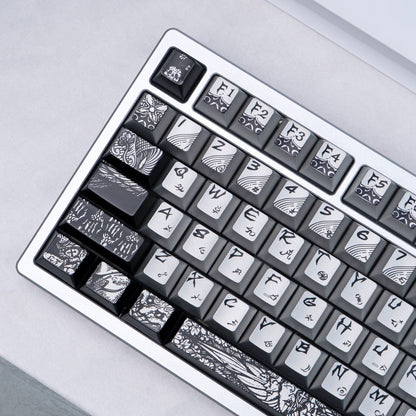 YMDK Fallen Angel Metallic Paint PBT Dye Sub Cherry Profile Keycaps For 61 64 67 68 84 87 MX Mechanical Keyboard