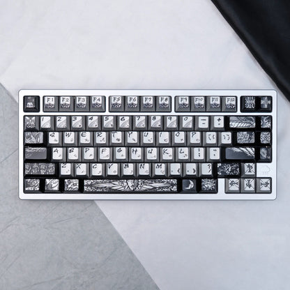 YMDK Fallen Angel Metallic Paint PBT Dye Sub Cherry Profile Keycaps For 61 64 67 68 84 87 MX Mechanical Keyboard