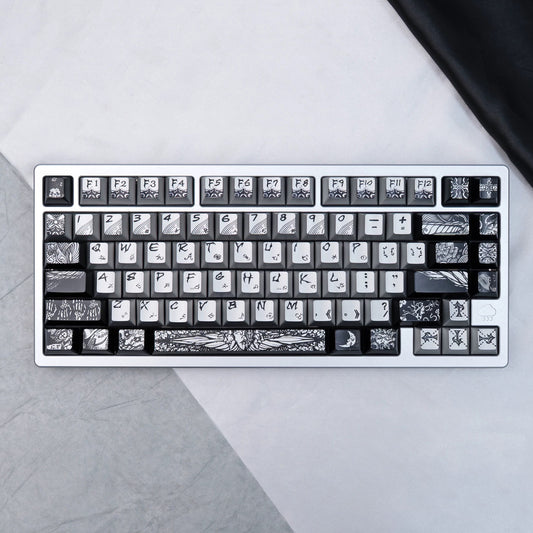 YMDK Fallen Angel Metallic Paint PBT Dye Sub Cherry Profile Keycaps For 61 64 67 68 84 87 MX Mechanical Keyboard