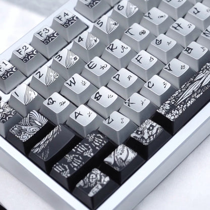 YMDK Fallen Angel Metallic Paint PBT Dye Sub Cherry Profile Keycaps For 61 64 67 68 84 87 MX Mechanical Keyboard