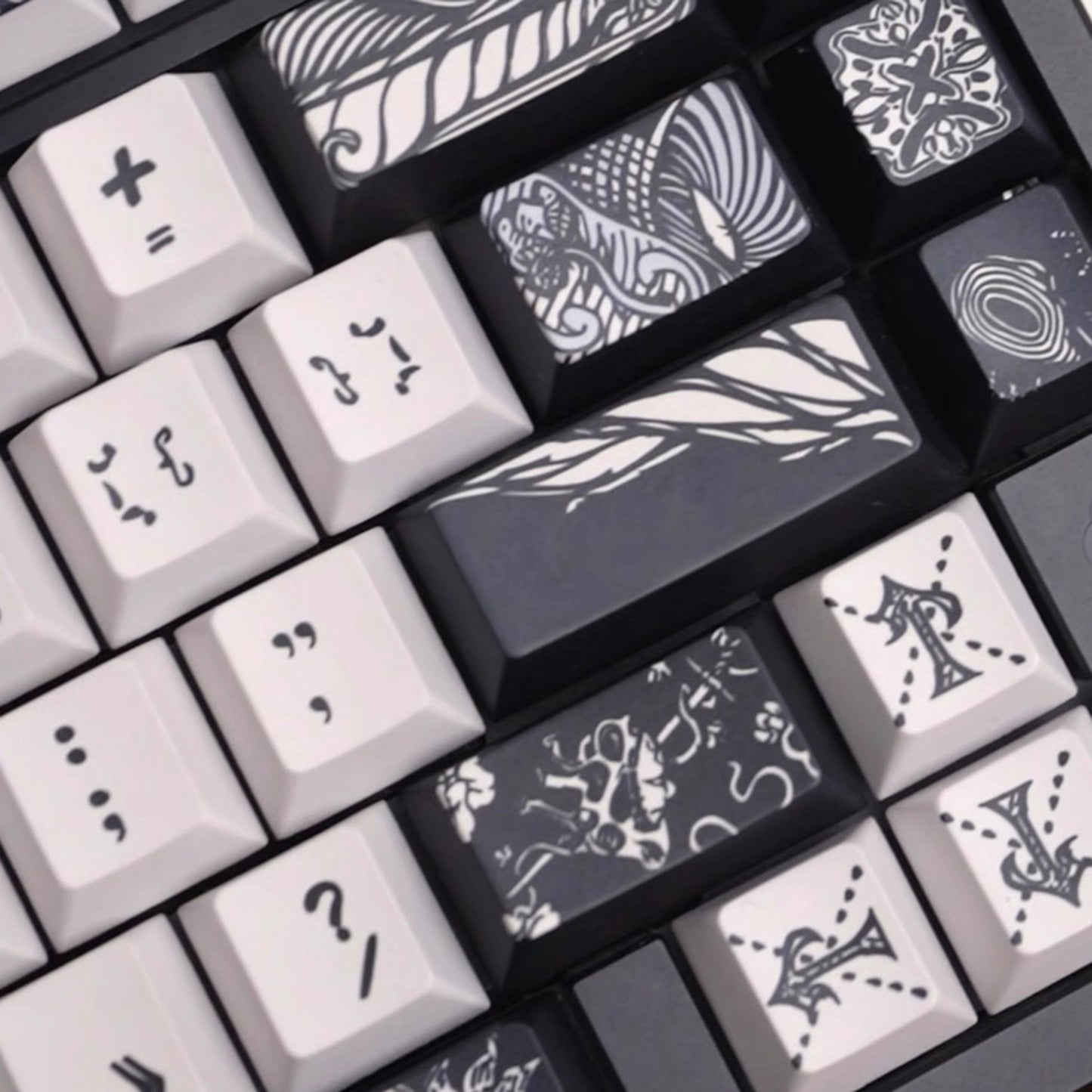 YMDK Fallen Angel Metallic Paint PBT Dye Sub Cherry Profile Keycaps For 61 64 67 68 84 87 MX Mechanical Keyboard